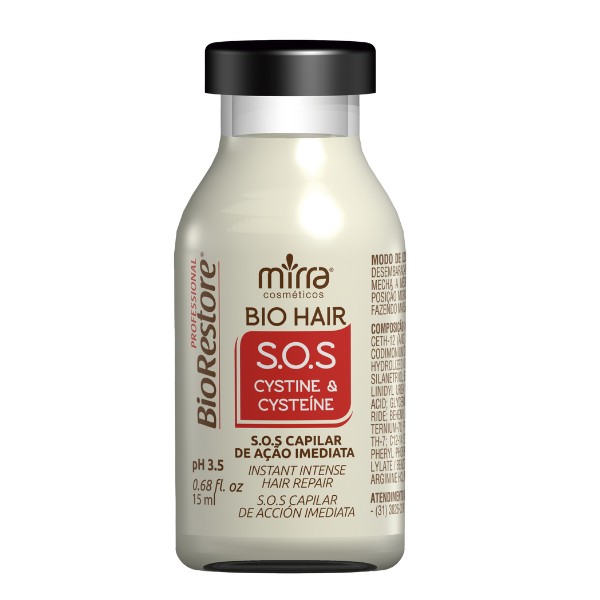 SOS Cystine Cysteine Ampola 15ml - CAIXA COM 10 UNIDADES